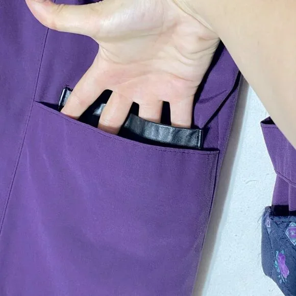 Vintage Long Purple Coat W Quilted Lining L Cottagecore Grannycore Grandmacore - Picture 6 of 14